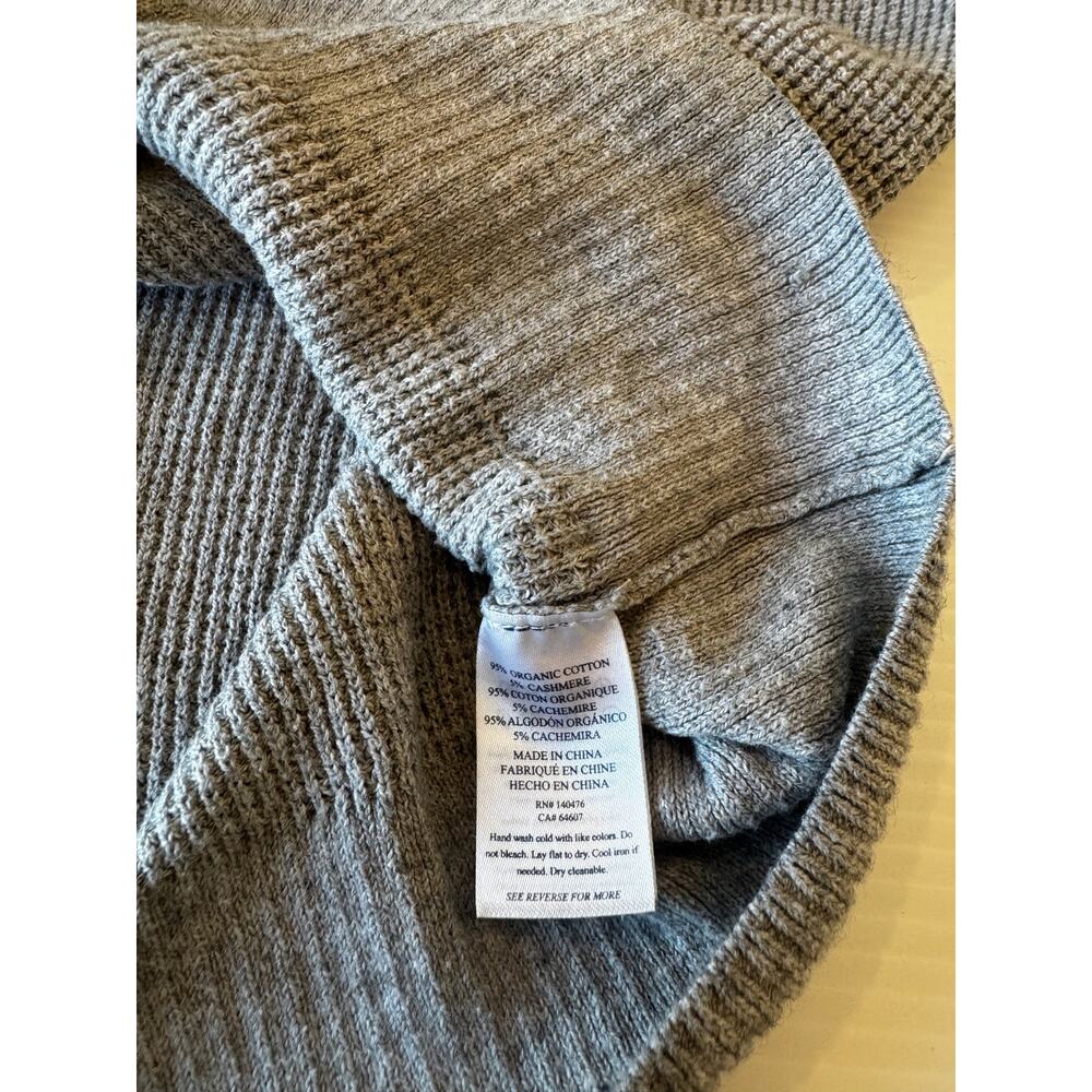 Faherty Throwback Crewneck Sweater Womens’ Small Gray Organic Cotton Cashmere - Picture 11 of 16